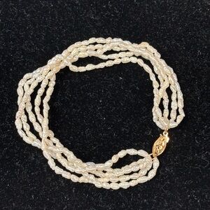 Elegant Fresh water Pearl Necklace & Bracelet set with 14k Gold Clasp